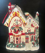 Blue Sky Clayworks Heather Goldminc Christmas Village House Tea Light Holder picture