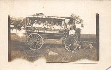 G80/ Interesting RPPC Postcard c1910 Fun Wagon People Stuffed Inside 28 picture