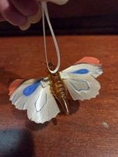 Antique German Spun Glass Butterfly Figural Perfume Bottle 1920's Empty 3.75