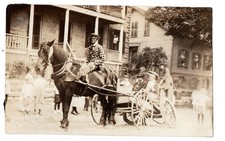 RPPC Black face parade unknown town PA? ca. 1910 minstrels? social history picture