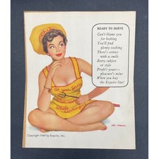 Vintage Pinup Esquire Calendar Girl Salesmans Business Card 1949 Al Moore Risque picture