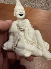 Vintage Chinese Porcelain Immortal Nodder Figurine Moving Tongue Working 4.5