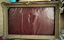 Antique True Art Nouveau Batwing Piecrust Redwood Frame 12x20 Horizontal For Oil picture