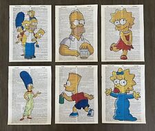 The Simpsons Vintage Dictionary Art Print Poster Bart Simpson Gift - Set of 6 picture