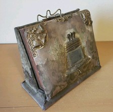 RARE Antique 1800s Velvet & Brass Victorian 1895 Photo Album Book picture