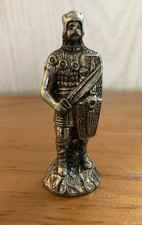 Vintage Miniature Pewter Medieval Knight in Armor Made in Italy Shield & Sword picture