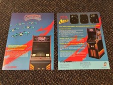2 1984 FACTORY ORIGINAL BALLY/MIDWAY GAPLUS  VIDEO GAME PROMO FLYER UNCIRCULATED picture