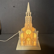 Vtg 1950 Paramount-Raylite Christmas Lighted Musical Church Silent Night w/ box picture