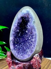 7.2LB   natural rare amethyst Dinosaur egg Quartz Crystal specimen healing+stand picture