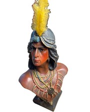 VTG Hiawatha Cigar Store Indian Bust Chalkware Hand Painted/Heavy/Rustic picture
