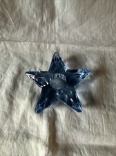 Cambridge Glass Blue Star Design Candleholder Medium picture