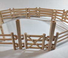 Lot of 12 SCHLEICH Tan Fence Panels 42434W007 & 42434W006 Gate 42434W0094 picture