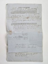 1857 antique NEW HAMPSHIRE brookfield HIGHWAY TAX warrant NOAH ROBINSON history picture