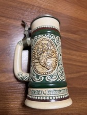 1978 Avon Hunting & Fishing Ceramic Lidded Beer Stein 8 1/2