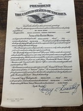 1939 US Army Presidential Commission Certificate 2nd Lieutenant Ordnance Orig picture