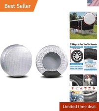Tire Covers Set of 2, Waterproof Anti-UV Sun Snow Rain Tire Covers for Traile... picture