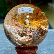 177G Natural Green Ghost Crystal Quartz Ball Crystal Sphere Mineral Specimen picture
