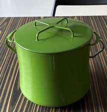 RARE 1960'sDansk Kobenstyle FRANCE  8 Qt  JHQ kelly lime Green Enamel UNUSED MCM picture