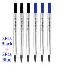 6 Pcs Parker Rollerball Ink Refill 3Blue+3Black 0.7 mm M Fit IM Sonnet Vector  picture