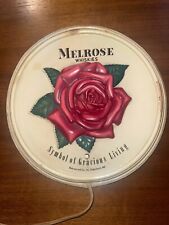 Vintage Melrose Whiskies - Symbol Of Gracious Living Rose Sign Light 9” Round picture