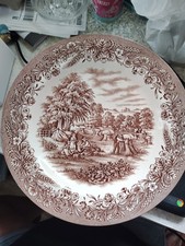 Currier & Ives Brown HARVEST Plate By Churchill England Heritage Mint 26cm D picture