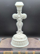 Antique Late 19th/Early 20th Century Milk Glass Crucifix Candle Holder- Read picture