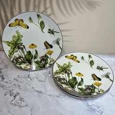 4 Grace's Teaware Dinner Plates Wildflowers & Butterflys New picture