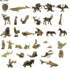 Vintage Solid Brass Small Animals Figurines Sculpture Home Desk Decor US Gifts picture