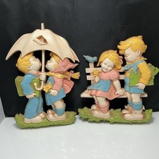 1977 Boy & Girl HOMCO / Dart Industries plastic wall plaque set (Model #7494) picture