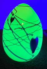 Fenton Fetty for McMillen Topaz Glass Hanging Heart Egg - Limited Ed (Glows) picture