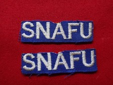 Two (2) US Military SNAFU Tabs Patches picture