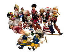 Vintage Folk Art Dolls Lot of 28 Mexican Travel Souvenir International Plastic picture