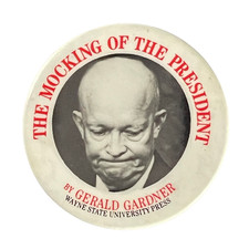 Vintage Pinback '88 Eisenhower Mocking of the President Badge Satire Pin Button picture