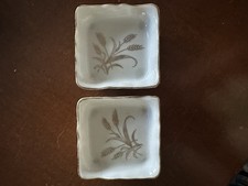 Vintage Lefton Golden Wheat Set of 2 Trinket Dishes Made In Japan picture