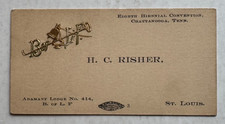 1902 RR Business Card Brotherhood Locomotive Firemen St Louis Delegate embossed picture
