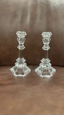 Vintage Tiffany & Co. Retired Hampton Crystal Candlestick Holders Set of 2 picture