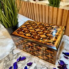 Handmade Lockable Wooden Stash Box Solid Jewelry Box Thuya Burl wooden Box  picture