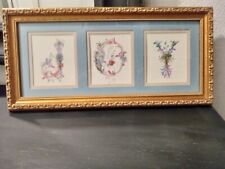 Vintage J Pearson JOY Picture Double Matted Exquisite Gold Frame floral painting picture