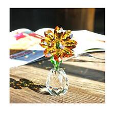 Qf Crystal Sunflower Figurine Table Crystal Flower Collectible Ornament Home Dec picture
