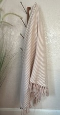 Vtg Three Weavers GEAR Handwoven 100% Virgin Wool Throw Blanket Pink Herringbone picture