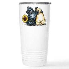 CafePress Sunny Pugs Travel Mug 20 oz. Insulated Stainless 20 Ounces, White picture