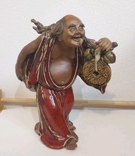 Vintage Chinese Signed Mud Man The Yoke Bearer-Nice Shape 13.5 X 11.5 X 6.5”  picture