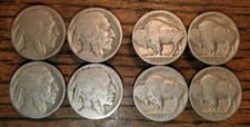 Vintage Buffalo Nickel Button Covers Old Authentic Indian Head 5 Cent *Lot of 8* picture