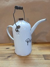 1905-30s  2-litre white enamel petroleum (kerosene) priming oil can picture