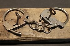 Antique Vintage Style Wrought Iron Handmade Handcuffs Shackles  picture