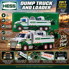2017 Hess Dump Truck & Loader Toy NIB Original Box Shipping Carton Lights Sound picture