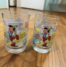 (2) McDonalds Disney World 100 Years Of Magic Drinking Glass Pinocchio /Dumbo picture