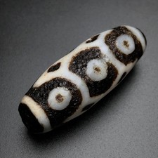 Rare Tibetan Buddhism Agate 9 Eyes Totem Dzi Bead Amulet Necklace Pendant G691 picture