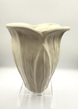 Vintage Haeger 9” VASE Ivory Tulip Flower-Shaped Large Ceramic Art Pottery MCM picture