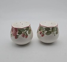 Vintage Japan Ceramic Rose Salt & Pepper Shakers – Floral Cottagecore Farmhouse picture